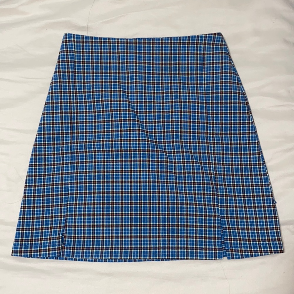 Brandy Melville Blue Plaid Skirt